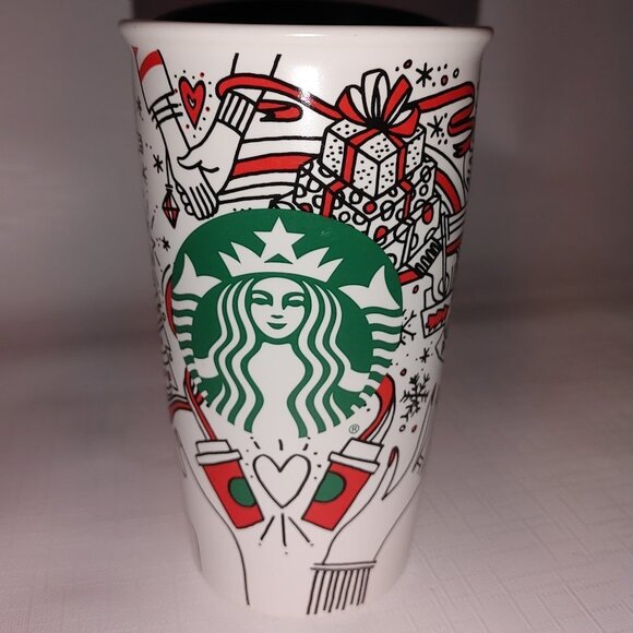 Starbucks Christmas 2017 White & Red Heart Hands D - Picture 2 of 7